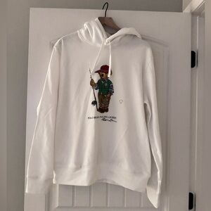 Ralph Lauren Polo Bear Fishing Hoodie White
